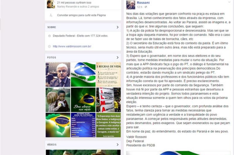 Presidente do PSDB no Paraná, Rossoni pede saída de secretário após ação policial na Assembleia