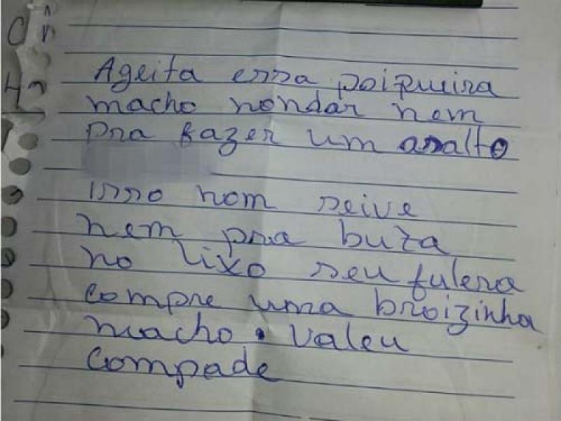 Ladrão devolve moto e deixa bilhete