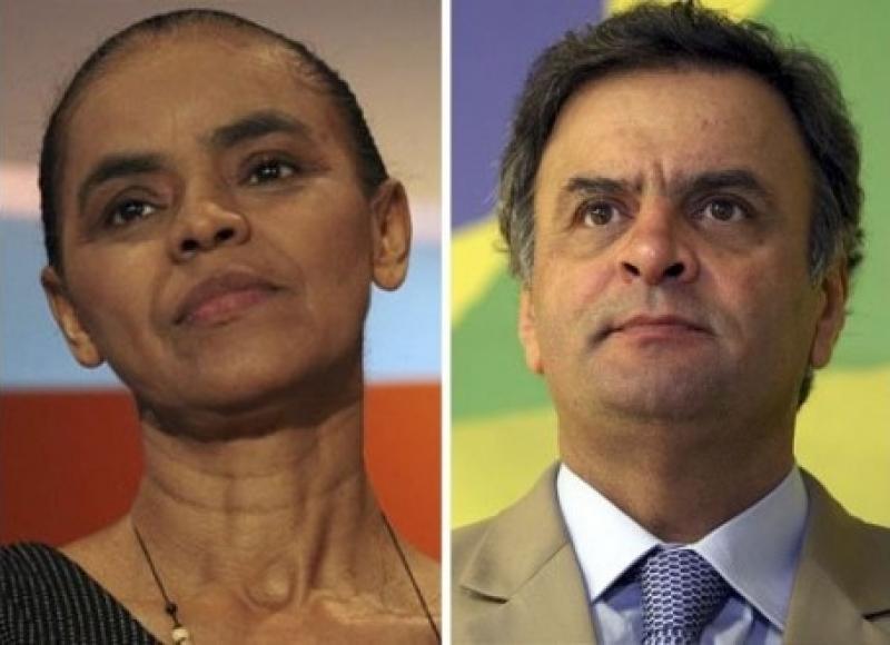 Marina Silva declara apoio Ã candidatura de AÃ©cio Neves