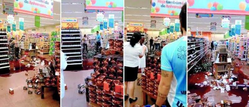 Consumidora tem “dia de fúria†e destrói seção de vinhos em supermercado de Londrina