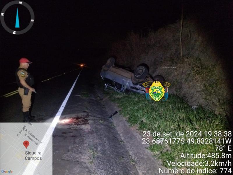Acidente fatal em Tomazina: Jovem de 18 Anos morre em capotagem