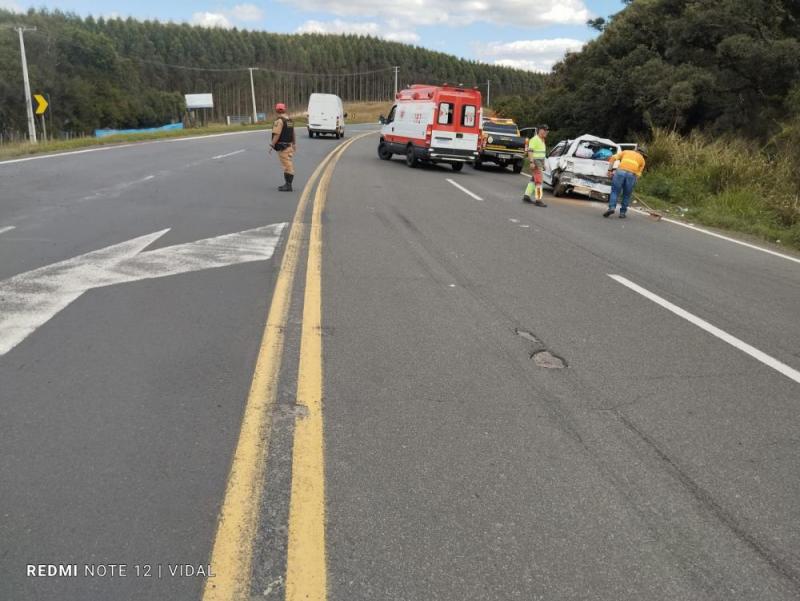 Acidente em Jaguariaíva deixa mulher e criança em estado grave