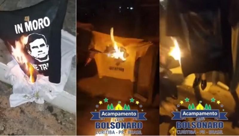 Grupo coloca fogo em camisetas de Moro e ex-porta-voz do Acampamento Lava Jato critica: â€œOportunismoâ€