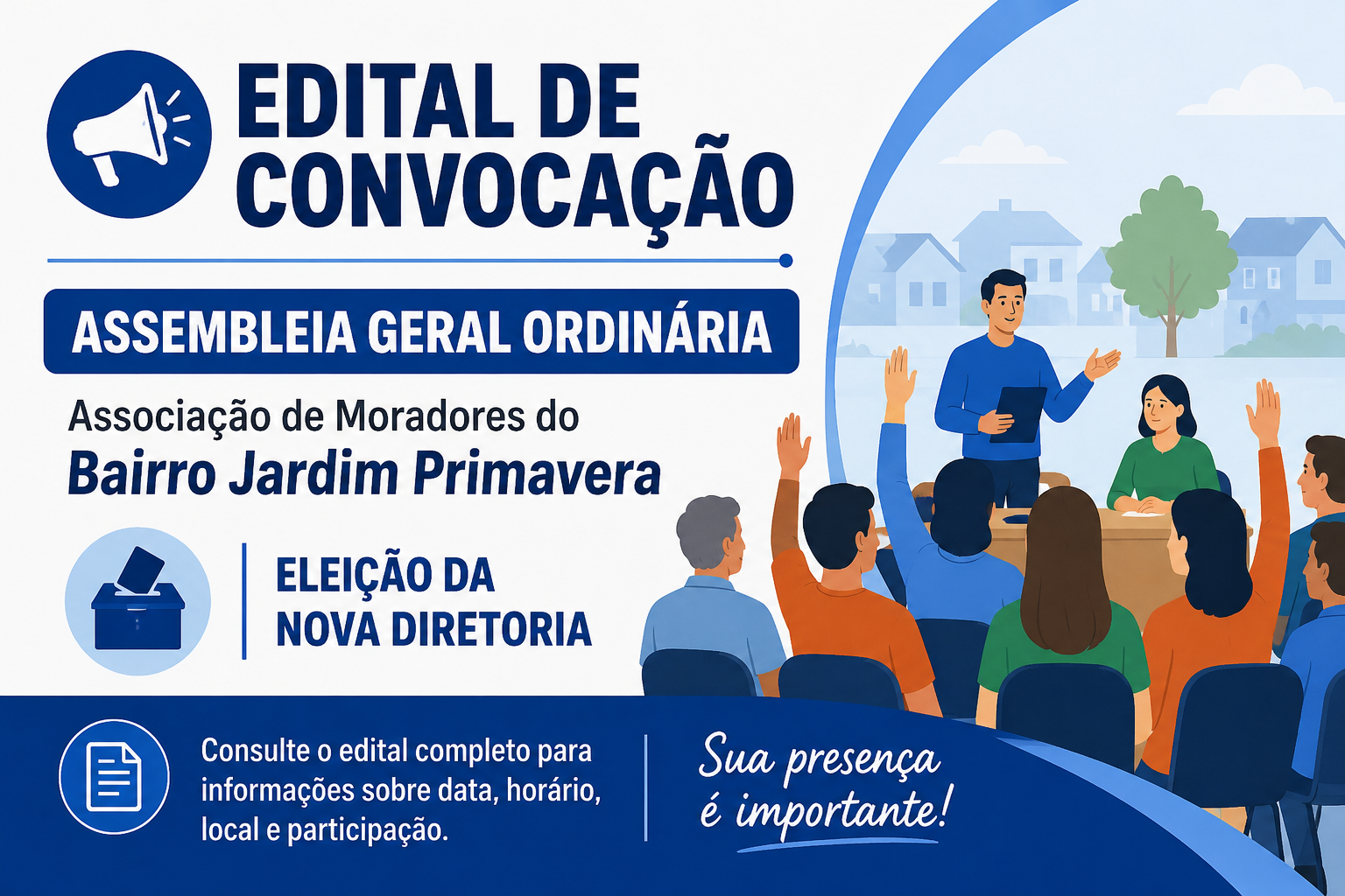 EDITAL DE CONVOCAÇÃO – Associação de Moradores do Bairro Jardim Primavera