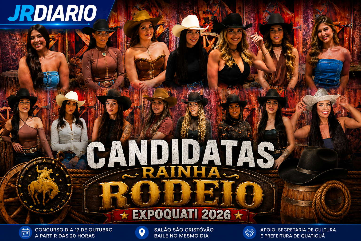 Conheça as 15 Candidatas que disputarão a Coroa de Rainha do Rodeio de Quatiguá – EXPOQUATI.