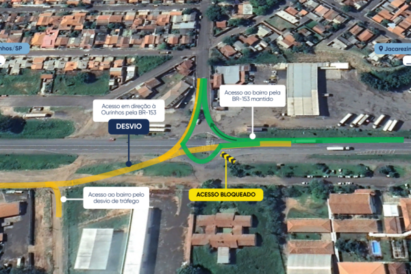 Obras alteram trânsito na BR-153 entre Jacarezinho e Santo Antônio da Platina; confira os novos desvios
