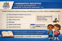 CMDCA divulga lista de candidatos inscritos na Eleição Suplementar para o Conselho Tutelar de Quatiguá