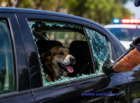 Cachorro é resgatado após ser deixado dentro de carro durante festa em Siqueira Campos