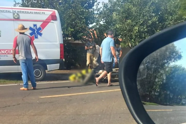 MOTOCICLISTA MORRE APÓS GRAVE ACIDENTE  EM WENCESLAU BRAZ