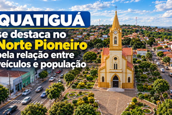 Quatiguá se destaca no Norte Pioneiro pela relação entre veículos e população